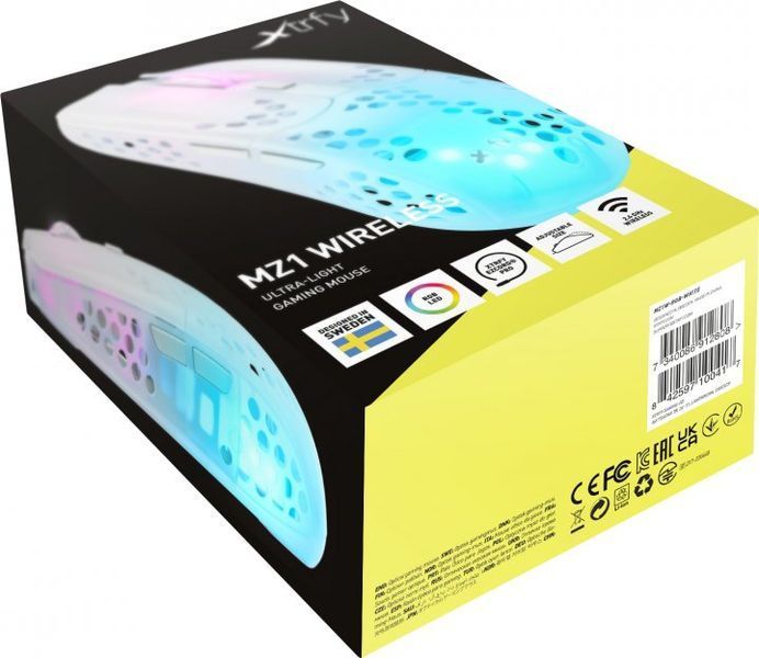 Миша Xtrfy MZ1, WL/USB-A, RGB, білий MZ1W-RGB-WHITE фото