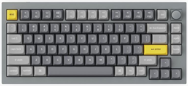 Клавиатура механическая Keychron Q1 84Key, Gateron Phantom Silver, USB-A, Hot-Swap, QMK, Knob, EN, RGB, Сірий Q1N5_KEYCHRON фото