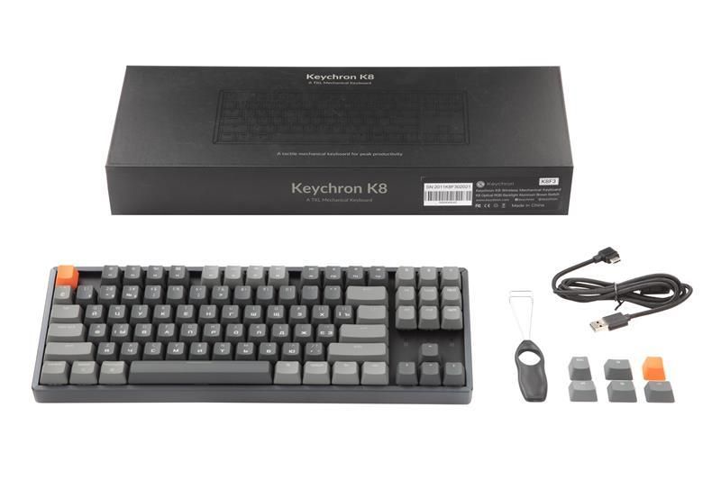 Дефект Клавиатура Keychron K8 87 Key Gateron G pro Brown White Led Hot-swap Black Дефект_K8G3_KEYCHRON фото