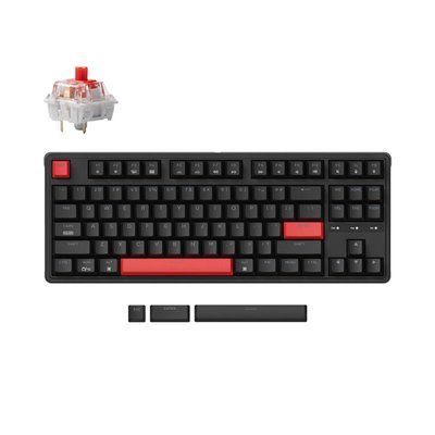 Клавіатура механічна Keychron C3 Pro V2 87Key, K pro Brown, USB-A, QMK, Hot-swap,8K, EN/UKR, RGB, чорний C3PX-H3-UA	 фото