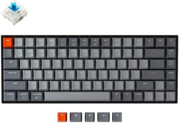 Клавиатура механическая K2 84Key, Gateron G PRO Blue, BT/USB-A, EN/UKR, RGB, Чорний K2B2_KEYCHRON фото