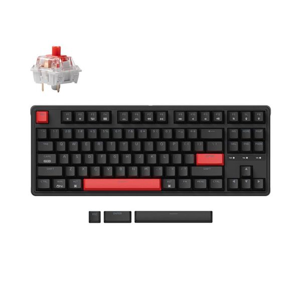 Клавиатура механическая Keychron C3 Pro 87Key, K pro Brown, USB-A, QMK, Hot-swap, EN/UKR, RGB, черный C3PH3_KEYCHRON фото