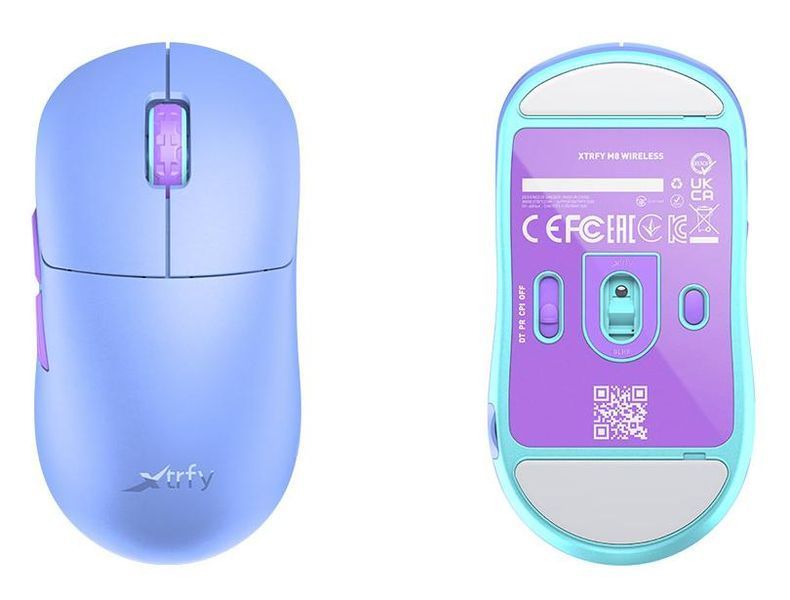 Миша Xtrfy M8, WL/USB-A, RGB, Frosty Purple M8W-RGB-PURPLE фото