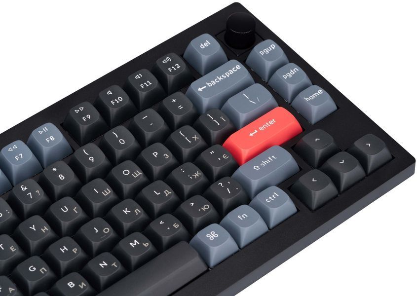 Клавіатура Keychron V1 84 Key QMK Gateron G PRO Red Hot-Swap RGB Knob Carbon Black Дефект_V1D1_KEYCHRON фото