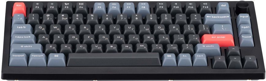 Клавіатура Keychron V1 84 Key QMK Gateron G PRO Red Hot-Swap RGB Knob Carbon Black Дефект_V1D1_KEYCHRON фото