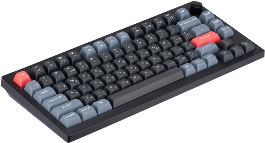Клавіатура Keychron V1 84 Key QMK Gateron G PRO Red Hot-Swap RGB Knob Carbon Black Дефект_V1D1_KEYCHRON фото