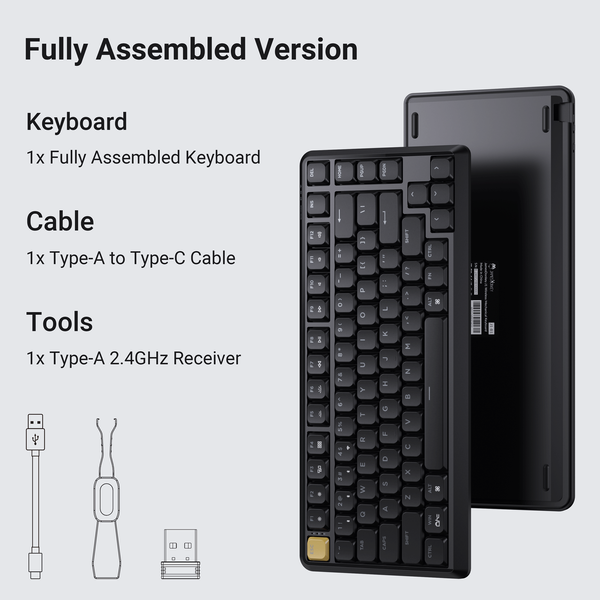 Клавіатура механічна Keychron J1 82Key, K pro Red, WL/BT/USB-A, QMK, Hot-swap, EN/UKR, RGB, чорний J1-H1-UA фото
