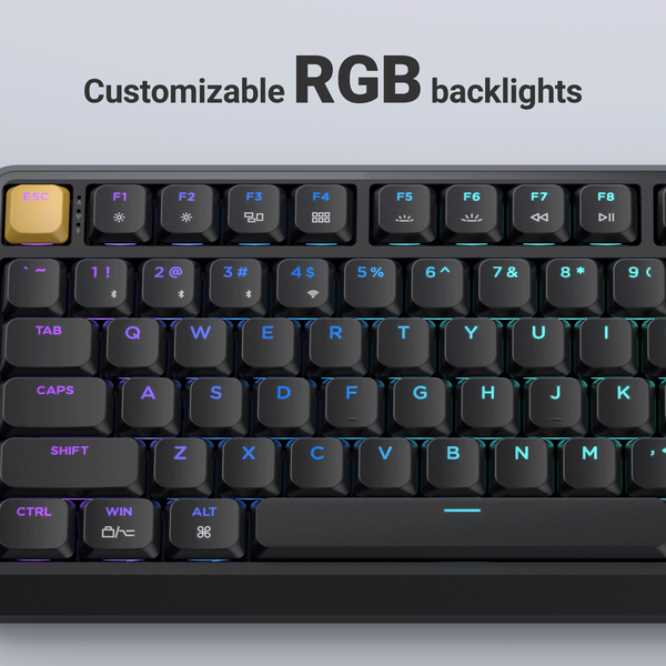 Клавиатура механическая Keychron J1 82Key, K pro Brown, WL/BT/USB-A, QMK, Hot-swap, EN/UKR, RGB, черный J1-H3-UA фото