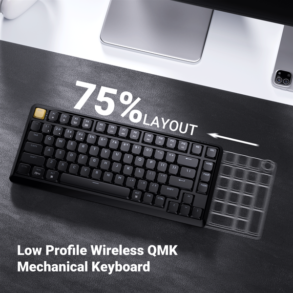 Клавиатура механическая Keychron J1 82Key, K pro Banana, WL/BT/USB-A, QMK, Hot-swap, EN/UKR, RGB, черный J1-H4-UA фото