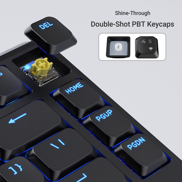 Клавиатура механическая Keychron J1 82Key, K pro Banana, WL/BT/USB-A, QMK, Hot-swap, EN/UKR, RGB, черный J1-H4-UA фото