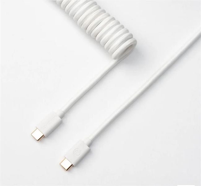 Кабель USB-A/USB-C > USB-C зарядки/синхронизации Keychron, 1.36м, Type-C, Coiled Aviator, белый CABW_KEYCHRON фото