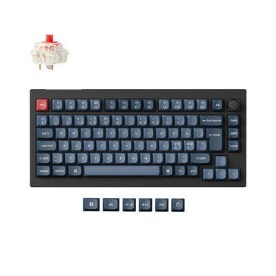 Клавіатура механічна Keychron V1 Max 84Key, Gateron Jupiter Red, WL/BT/USB-A, QMK, Hot-swap, Knob, EN/UKR, RGB, чорний V1MD1_KEYCHRON фото