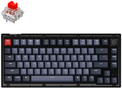Клавиатура механическая Keychron V1 84Key, K Pro Red, Hot-Swap, QMK, Knob, USB-A, EN/UKR, RGB, Frosted Black V1C1_KEYCHRON фото