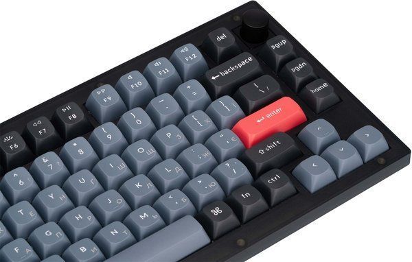 Клавіатура Keychron V1 84 Key QMK K PRO Red Hot-Swap RGB Knob Frosted Black V1C1_KEYCHRON фото