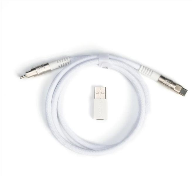 Кабель USB-A/USB-C > USB-C зарядки/синхронизации Keychron, 1м, Type-C, Double-Sleeved Geek, белый CAB20_KEYCHRON фото