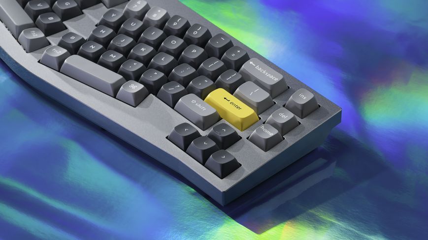 Клавиатура механическая Keychron Q8 69Key, Gateron G PRO Brown, USB-A, Hot-Swap, QMK, Knob, EN, RGB, Сірий Q8N3_KEYCHRON фото