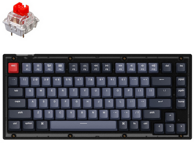 Дефект Клавіатура Keychron V1 84 Key QMK Gateron G PRO Red Hot-Swap RGB Frosted Black Дефект_V1A1_KEYCHRON фото