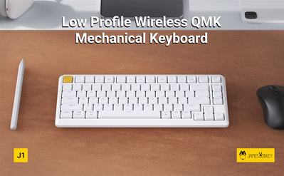 Дефект_Клавіатура механічна Keychron J1 82Key, K pro Banana, WL/BT/USB-A, QMK, Hot-swap, EN/UKR, RGB, білий Дефект_J1-Q4-UA фото