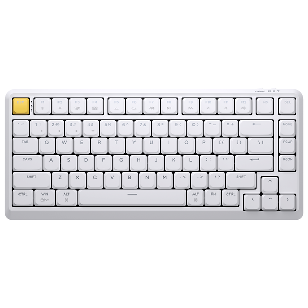 Дефект_Клавіатура механічна Keychron J1 82Key, K pro Banana, WL/BT/USB-A, QMK, Hot-swap, EN/UKR, RGB, білий Дефект_J1-Q4-UA фото