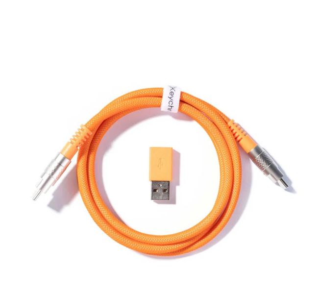 Кабель USB-A/USB-C > USB-C зарядки/синхронизации Keychron, 1м, Type-C, Double-Sleeved Geek, оранжевый CAB22_KEYCHRON фото