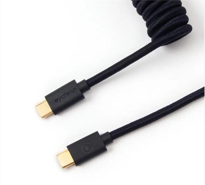 Кабель Type-A/Type-C Keychron Coiled Cable Black CABB_KEYCHRON фото