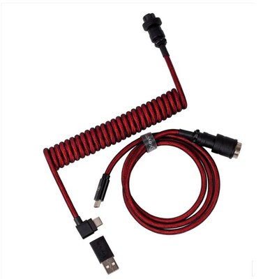 Кабель Type-A/Type-C Keychron Premium Coiled Aviator Cable-Angled Red CAB4_KEYCHRON фото