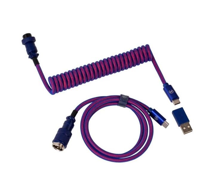 Кабель Type-A/Type-C Keychron Premium Coiled Aviator Cable-Straight Purpule CAB1_KEYCHRON фото