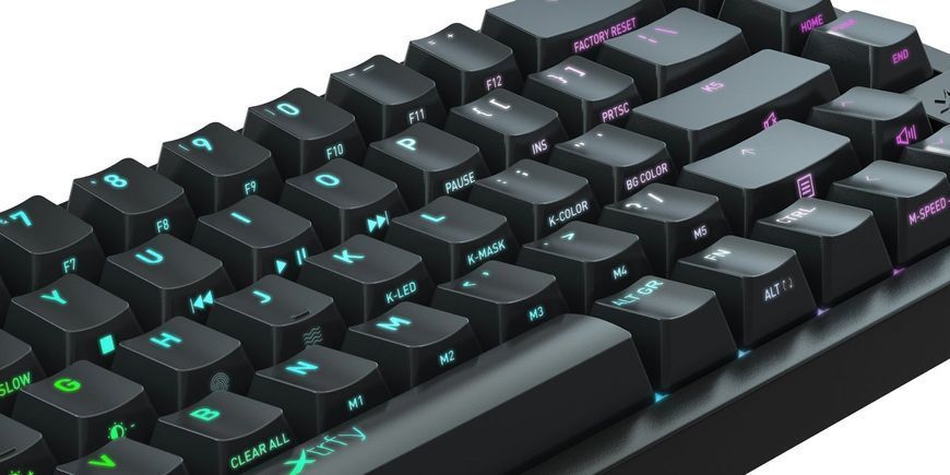 Клавіатура механічна Xtrfy K5 68Key, Kailh Red, USB-A, EN/UA, Hot-swap, RGB, Чорний K5-RGB-CPT-BLACK-R-UKR фото