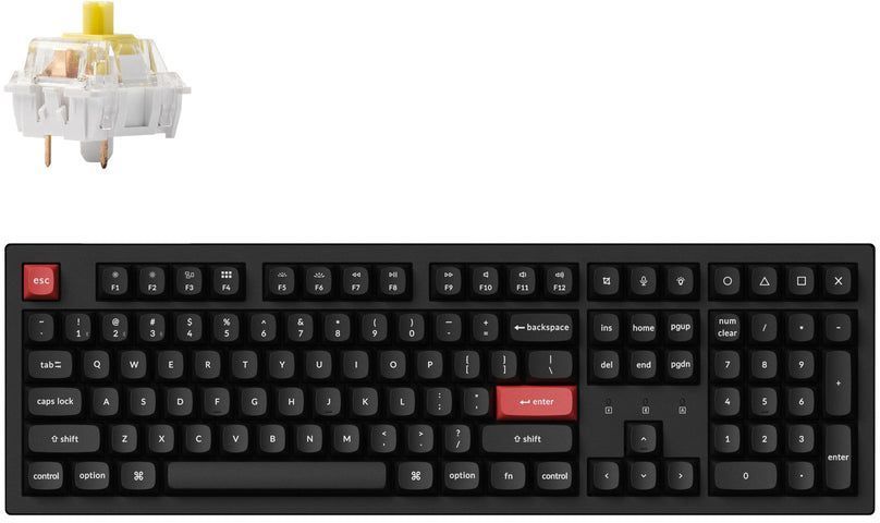 Клавіатура механічна Keychron K10 PRO 100Key, K pro Banana, WL/BT/USB-A, QMK, EN/UKR, White Led, чорний K10P-A4-UA фото