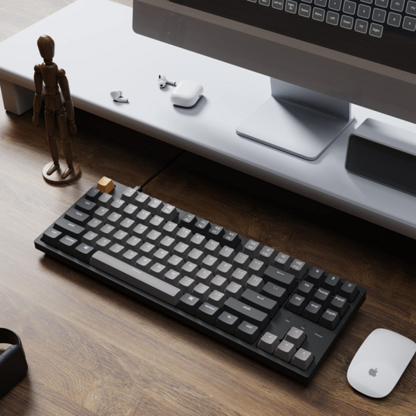 Клавіатура механічна Keychron C1 Pro 87Key, K pro Red, USB-A, QMK/VIA, Hot-swap, EN/UKR, RGB, чорний C1PM1_KEYCHRON фото