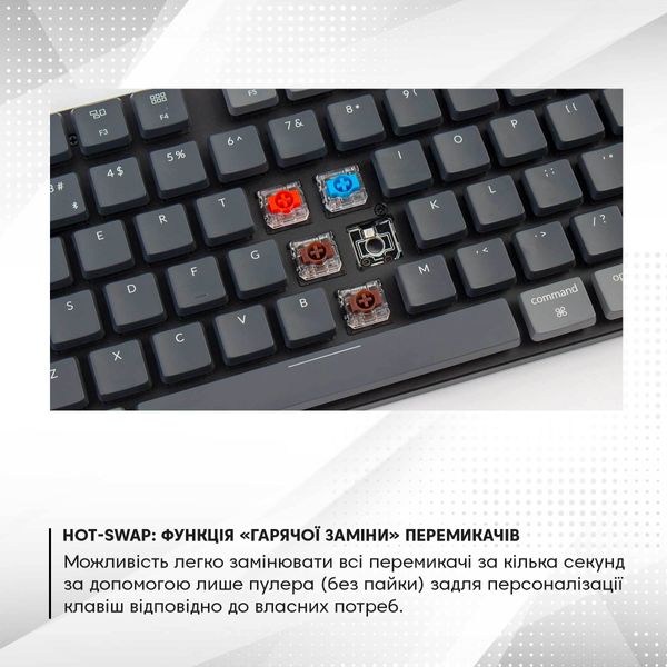 Дефект_Клавиатура механическая K3 84Key, Optical Brown, BT/USB-A, Hot-swap, Low Profile, EN/UKR, RGB, Чорний Дефект_K3E3_KEYCHRON фото