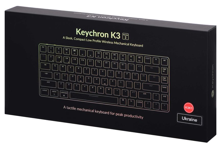 copy_Клавиатура Keychron K3 84 Key Gateron Brown RGB WL UA Black Дефект_K3B3_KEYCHRON фото