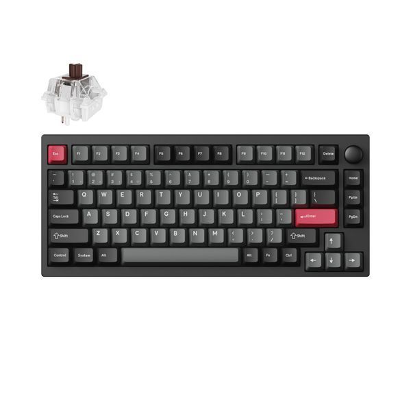 Клавиатура механическая Lemokey P1 Pro 84Key, Keychron Super Banana, WL/BT/USB-A, QMK/VIA, Hot-Swap, EN/UKR, RGB, Knob, Carbon Black P1P-M4-UA фото