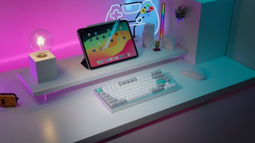Клавиатура механическая Lemokey P1 Pro 84Key, Keychron Super Banana, WL/BT/USB-A, QMK/VIA, Hot-Swap, EN/UKR, RGB, Knob, Space Silver P1P-X4-UA фото