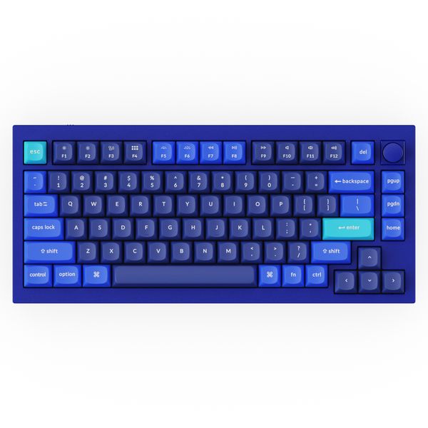 Клавиатура механическая Keychron Q1 84Key, Gateron Phantom Silver, USB-A, Hot-Swap, QMK, Knob, EN, RGB, Синій Q1O5_KEYCHRON фото