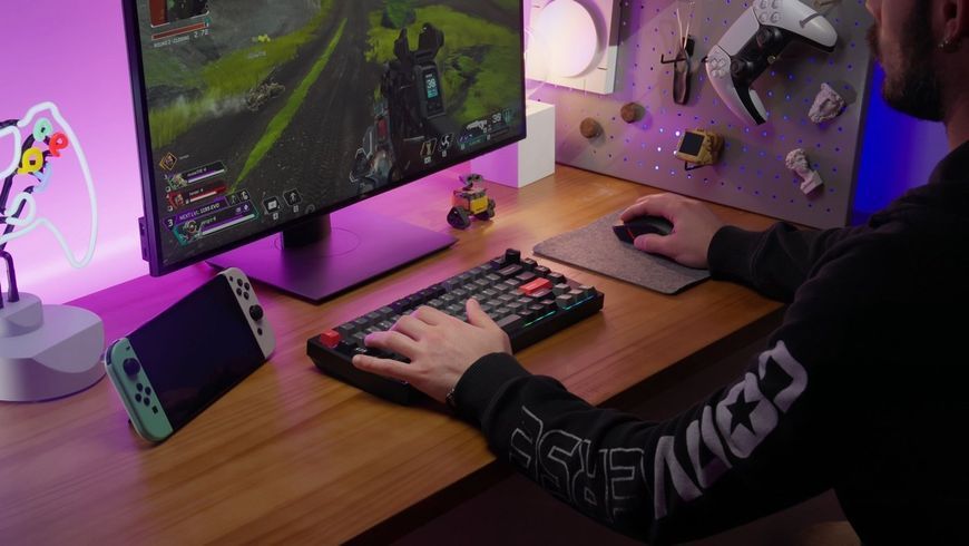 Клавиатура механическая Lemokey P1 Pro 84Key, Keychron Super Brown, WL/BT/USB-A, QMK/VIA, Hot-Swap, EN/UKR, RGB, Knob, Carbon Black P1P-M3-UA фото