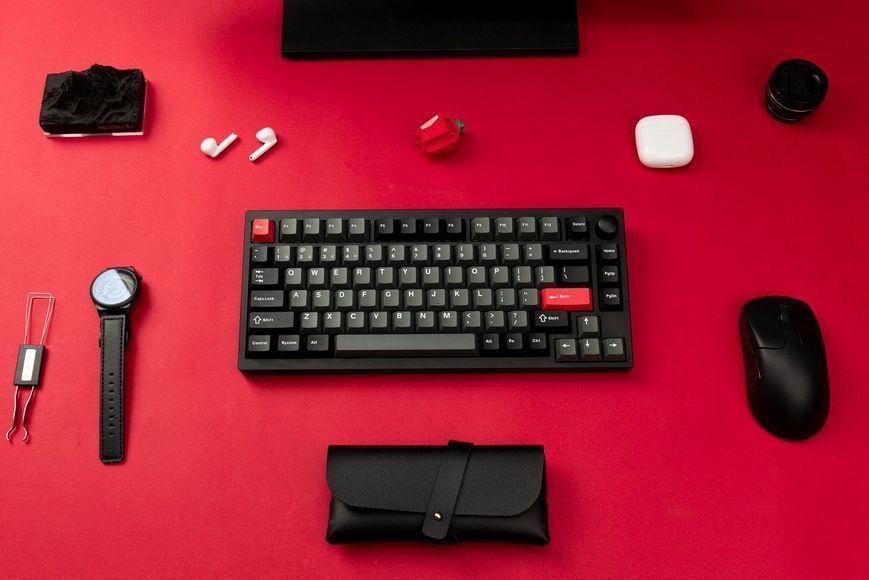 Клавиатура механическая Lemokey P1 Pro 84Key, Keychron Super Brown, WL/BT/USB-A, QMK/VIA, Hot-Swap, EN/UKR, RGB, Knob, Carbon Black P1P-M3-UA фото